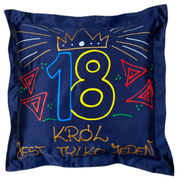 [Ds03-18] Poduszka satynowa Król jest tylko jeden na 18